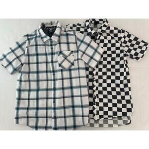 Lot of 2 Boys Button Up Shirts Size L 12/14 Art Class & Shaun White Short Sleeve